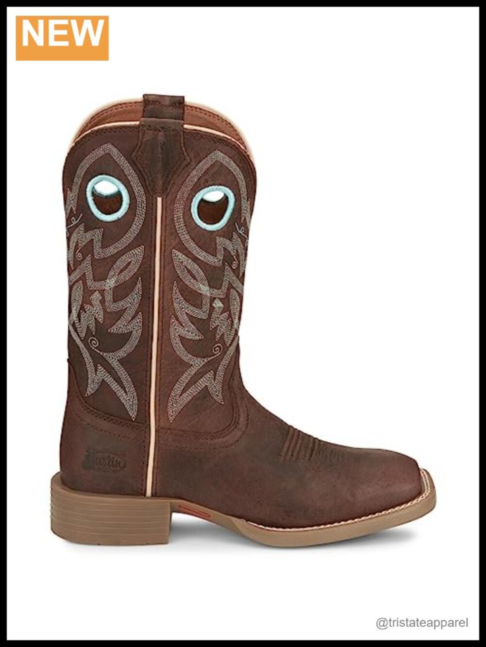 Leather Square Toe Mid-Calf Pull-On Boots